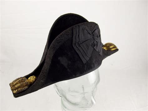 Circa 19th Century British Royal Navy Officers Bicorn Hat And