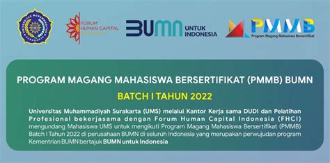 Program Magang Mahasiswa Bersertifikat Pmmb Bumn Batch I Tahun 2022