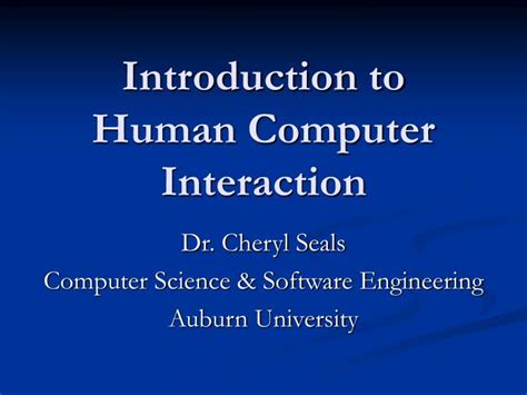 Ppt Introduction To Human Computer Interaction