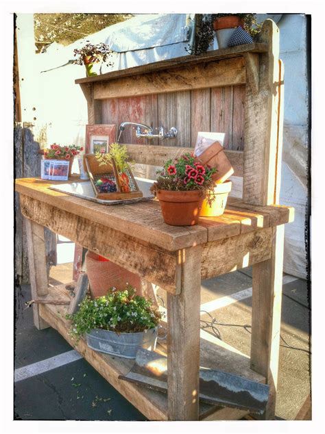 Reclaimed Barn Wood Potting Bench Pottingshed Potting Bench With Sink