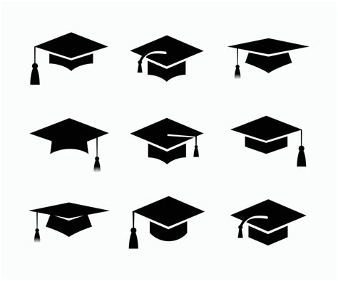 Set Of Academic Graduation Caps Icon Vector Template 10630119 Vector