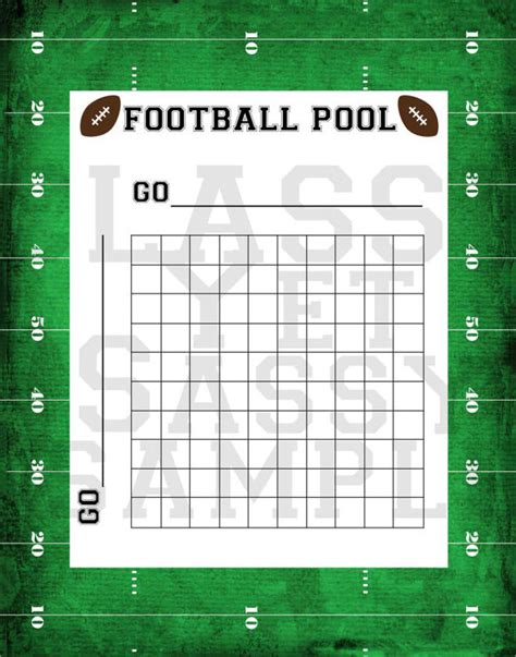 Fillable Football Squares New Concept
