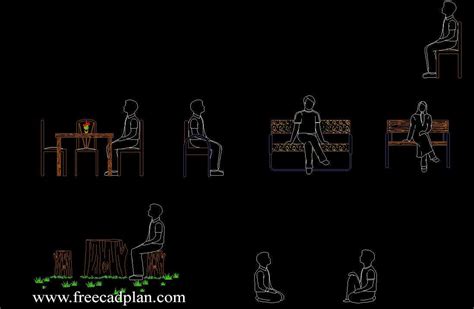 Start downloading your free files. 2d People sitting cad blocks for autocad , dwg download ...