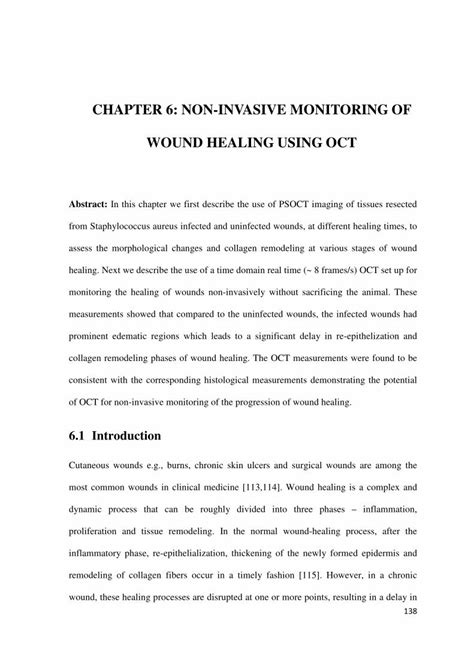 Pdf 6 Chapter 6 Non Invasive Monitoring Of Wound Healing