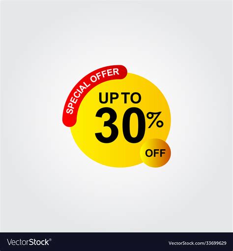 Discount Up To 30 Off Special Offer Logo Template Vector Image