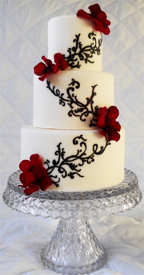 Simple Wedding Cake Designs Red And White