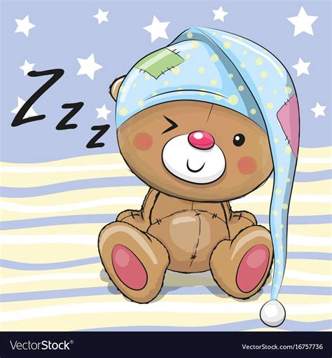 Sleeping Cute Teddy Bear Royalty Free Vector Image Cute Teddy Bears