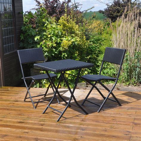 Gbp prices are indicative, correct euro pricing is shown in the checkout. Rattan 3 Piece Garden Patio Set Dining Chairs Table Black ...