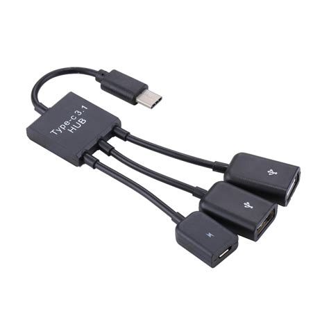 Portable Usb C Type C Male To Dual Usb Ports Female Micro Usb