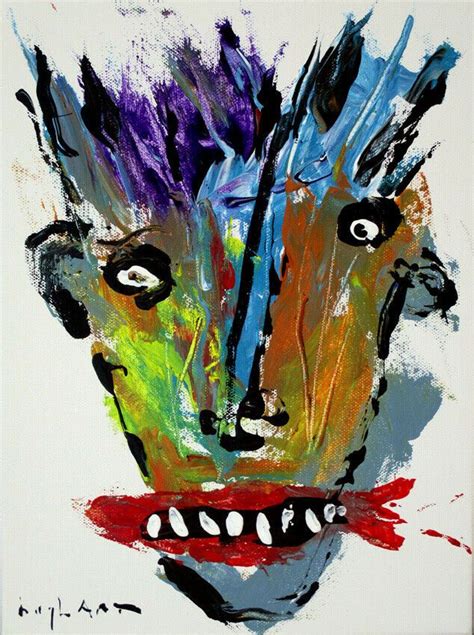 Original Jeff Hughart Punk Pop Goth Raw Outsider Funky Art Painting
