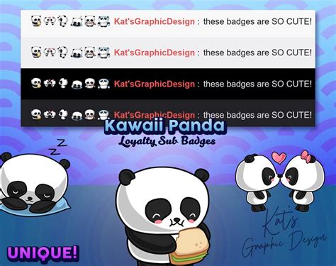 Kawaii Panda Twitch Sub Badges Subscriber Badges Bit Etsy