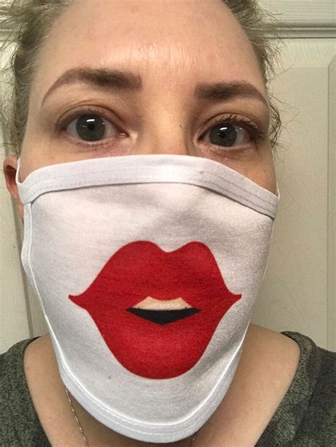 Custom Face Mask Cover Washable Red Lips Reusable Dust Mask Etsy