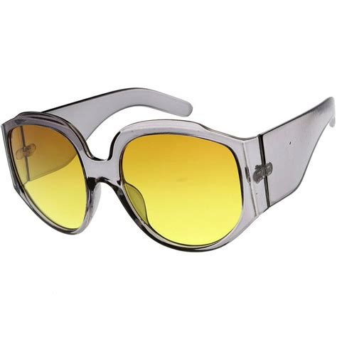Bulky Frame Fashion Round Goggle Style Sunglasses