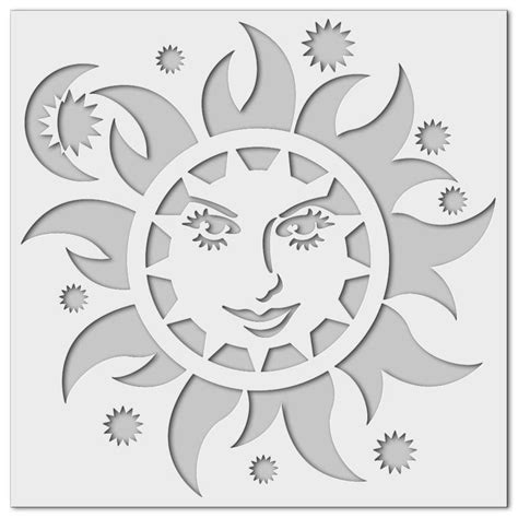 Stencil Sun0195 Etsy Printable Stencil Patterns Stencils