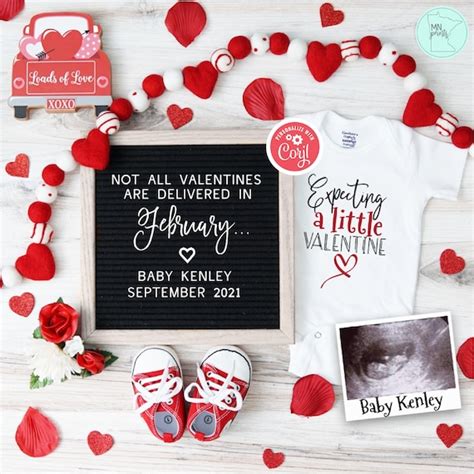 Valentines Day Pregnancy Announcement Editable Vday Pregnancy Reveal
