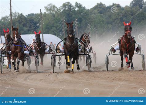Horses And Riders Running At Horse Races Stock Image Image Of Farm