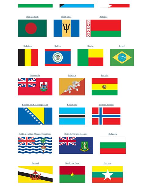flags of the world print out