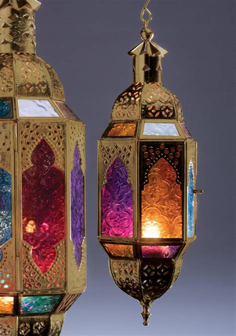 Multi Coloured Moroccan Glass Lantern Karakorum Ethical Decor