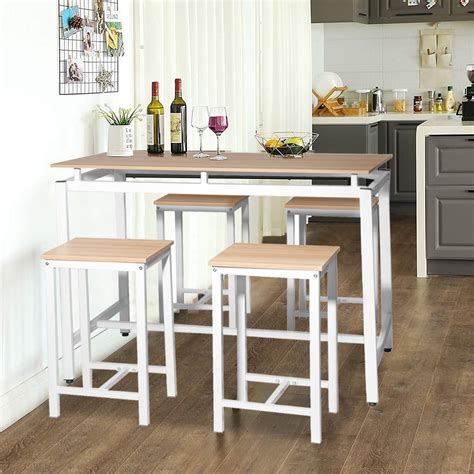 Counter Height Table Set Of 5 Breakfast Bar Table And Stool Set