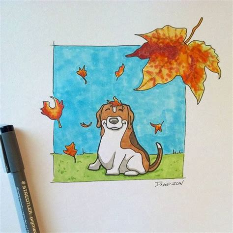 Cartoon Beagle Sketch Drawings Art Illustration