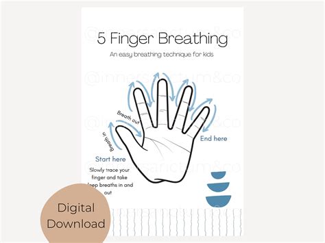 5 Finger Breathing Exercise Social Worker Therapy Office - Etsy