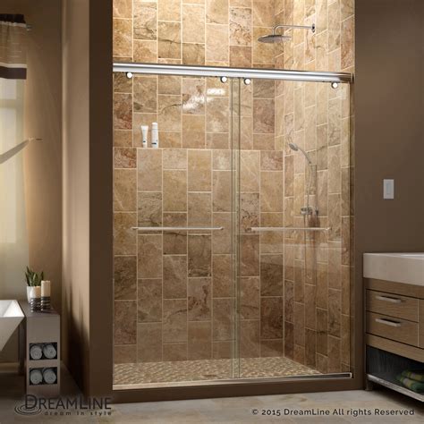 Tile can transform a basic shower into a design focal point. Bath Authority DreamLine Charisma 44 - 60 in. W x 76 in. H ...