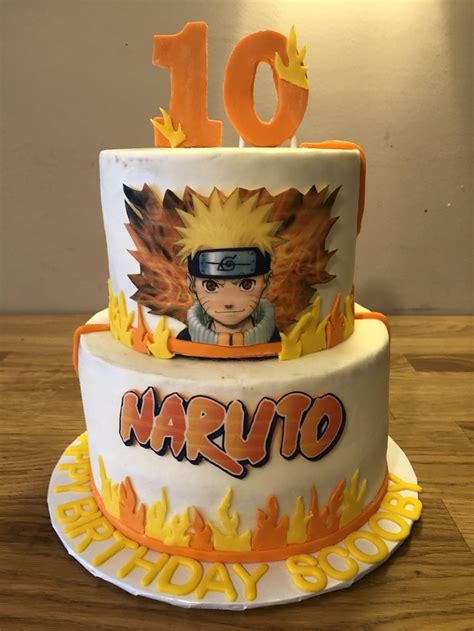 Naruto Theme Bday Cake Vanilla Sponge Cake Wvanilla Custard Filling