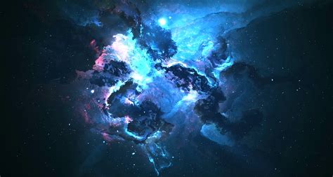 Download the background for free. Живые обои Вark blue galaxy - Wallpaper Engine