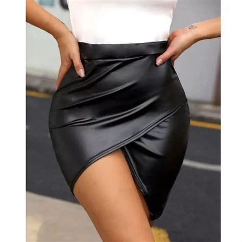 Jual Rok Wanitarok Kulit Wanitarok Mini Skirt Leather Shopee Indonesia