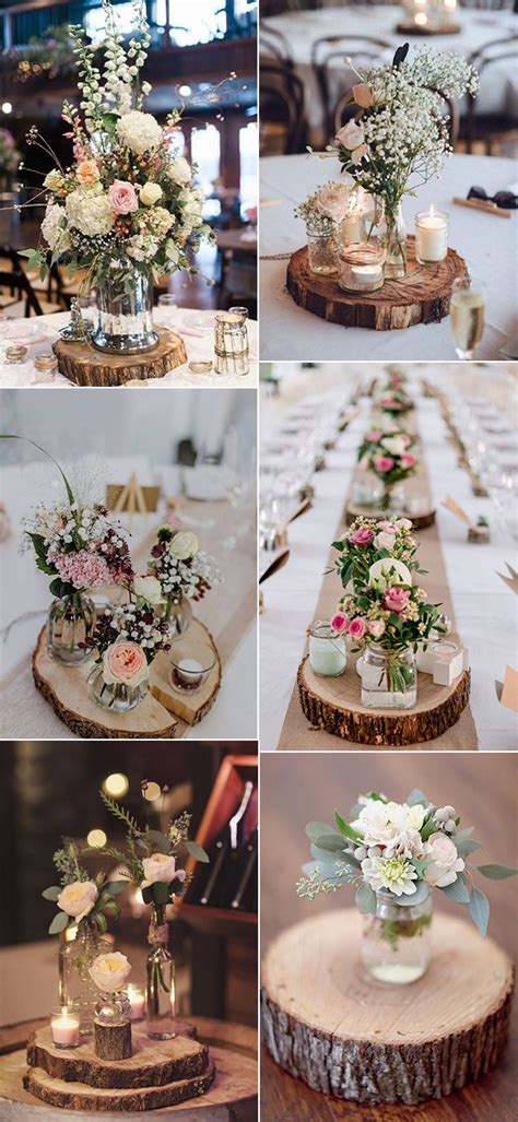 ️ 18 Chic Rustic Wedding Centerpieces With Tree Stumps Emma Loves