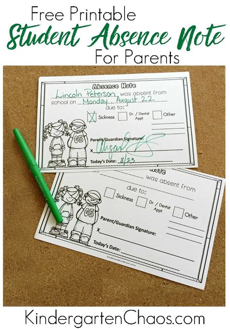 Free Printable Absence Excuse Note For Students And Parents Parents As