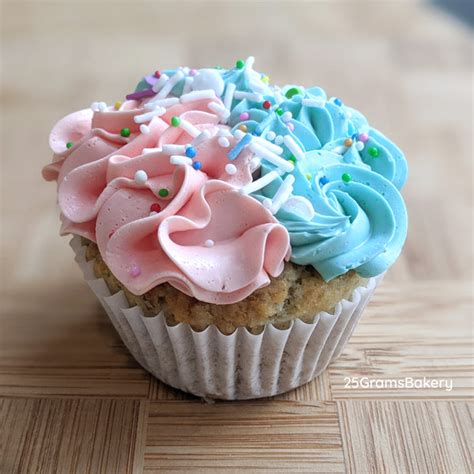gender reveal cupcakes vegan options 25grams bakery