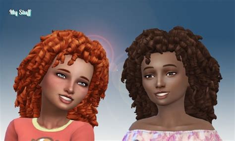 Mystufforigin Long Tight Curls For Girls Sims 4 Hairs