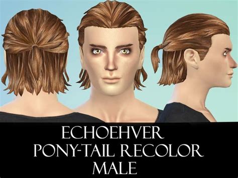 The Sims Resource Echoehver Male Pony Tail Recolor Get Together Needed