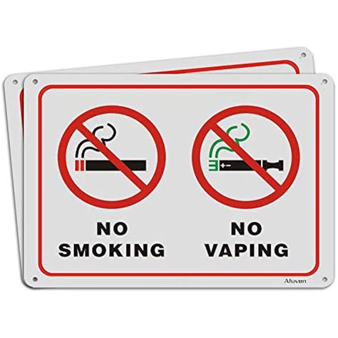2 Pack No Smoking Signs Vaping Metal Reflective 7 X 10 Rust Free