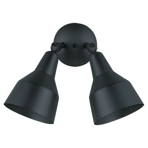 Sea Gull Lighting 8607 12 Black Outdoor Bullets 2 Light Dual Head