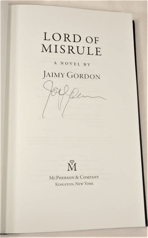 Signed Lord Of Misrule Jaimy Gordon First Edition First Etsy