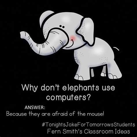 Tonights Joke For Tomorrows Students Why Dont Elephants Use Computers