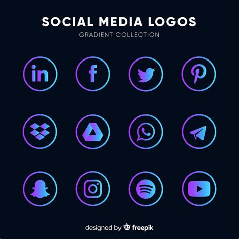 Premium Vector Gradient Social Media Logos