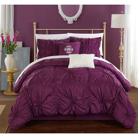 Chic Home 10 Piece Purple Comforter Set King Products In 2019
