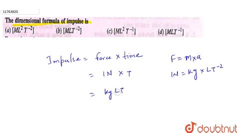 Impulse Dimensional Formula The Principle Of Linear Impulse And