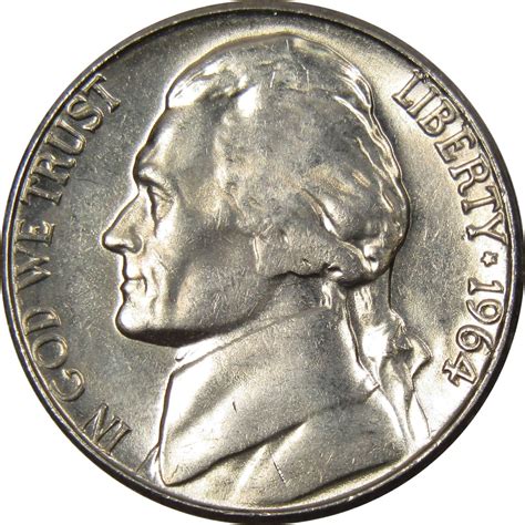 1964 D Jefferson Nickel 5 Cent Piece Bu Uncirculated Mint State 5c Us
