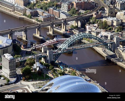 Aerial Image Of The Tyne Bridge Newcastle Upon Tyne Stock Photo