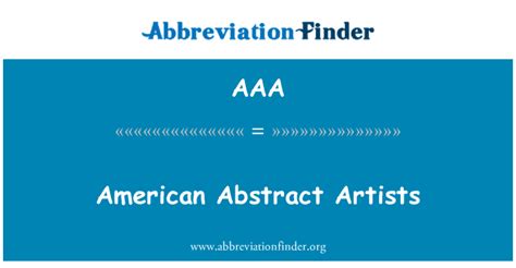 Aaa Definición Artistas Abstractos Americanos American Abstract Artists