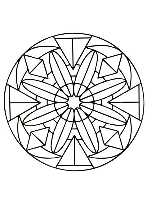 The repeating patterns of the mandala have historically been meditative and serene. Simple mandala 50 - Mandalas Coloring pages for kids to ...