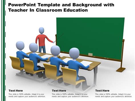 powerpoint template and background with teacher in classroom education presentation graphics
