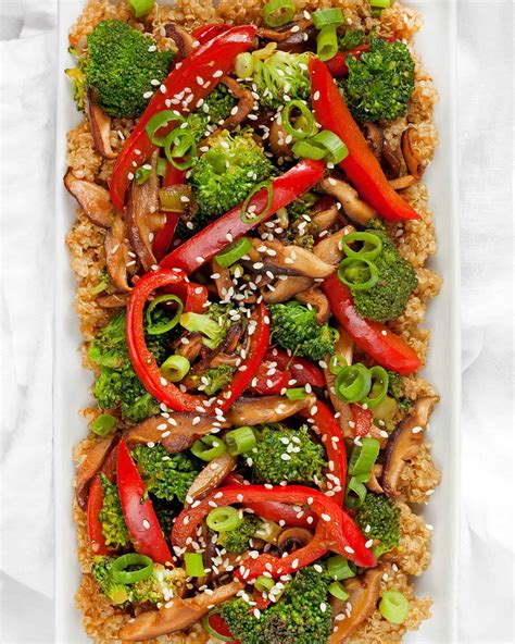 Quinoa Veggie Stir Fry With Red Peppers And Broccoli Last Ingredient