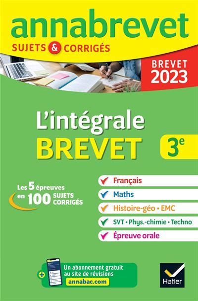 Annales Du Brevet Annabrevet 2023 Lintégrale Du Brevet 3e Tout En Un