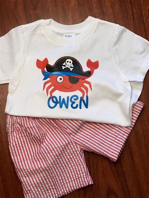 Toddler Boys Summer Crab Outfit In Many Themes Order The Etsy