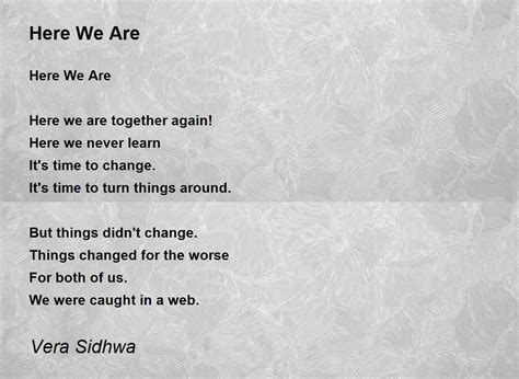 Here We Are By Vera Sidhwa Here We Are Poem